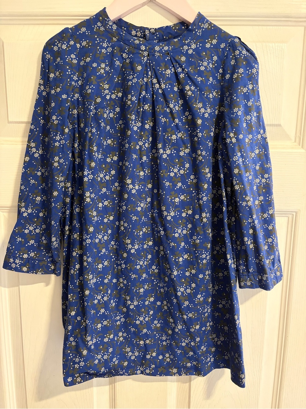 Bonpoint Blue Floral Long Sleeve Tunic Dress